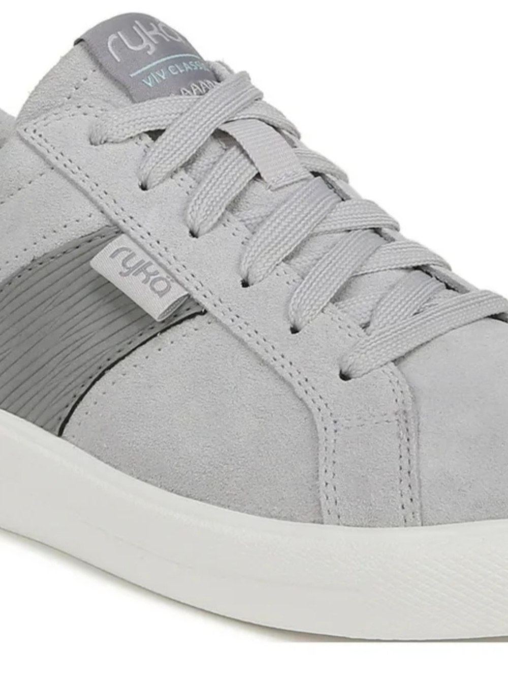Ryka Light Gray Suede Low-Top Athletic Sneaker
